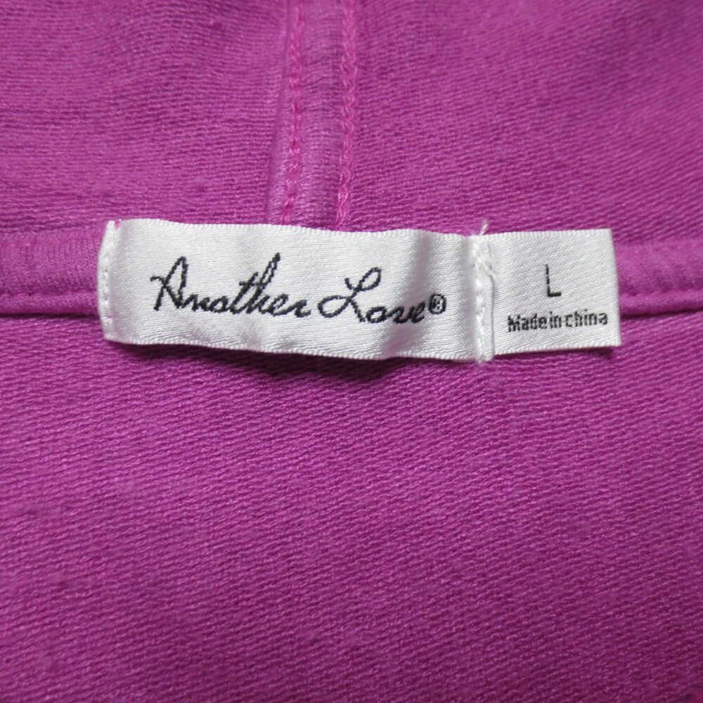 ANOTHER LOVE womens TOP shirt FUSHIA cropped OVERSIZED hoodie SIZE L - Picture 9 of 12